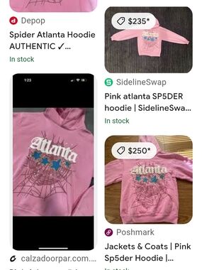 Authentic Pink "Atlanta" Sp5der Hoodie XL